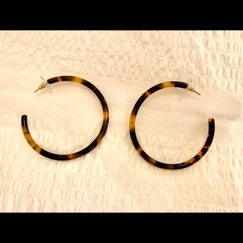 Jcrew Tortoise Shell Hoop Earrings